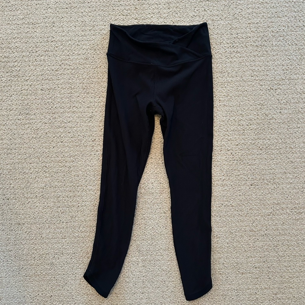 Black Ribbed Athleta Leggings